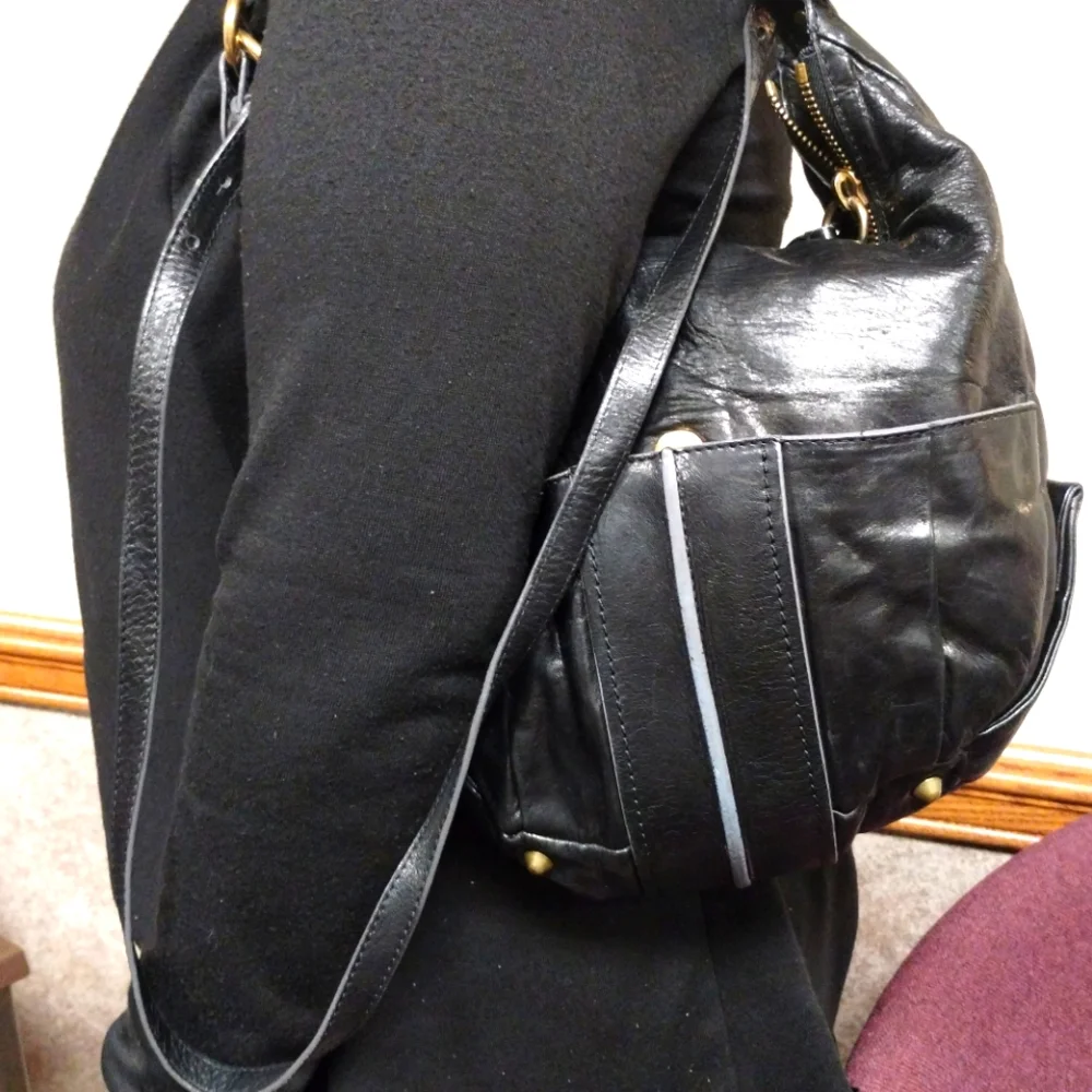 CHLOE Black Leather Braided Strap Heloise Hobo Bag Purse - Picture 7 of 13